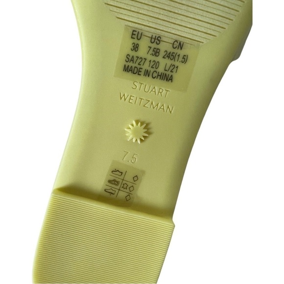 NEW STUART WEITZMAN Flat Summer Slide Sandals in Lime Green Size 7.5 - Picture 5 of 7